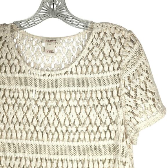 Sundance Cream Sheer Lacey Peplum Top, size small, Boho, Casual, Spring/Summer - Picture 7 of 8